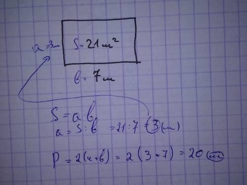 Сколько метров забора понадобится садовнику чтобы огородить сад длина которой 7 м а площадь 21 м в к