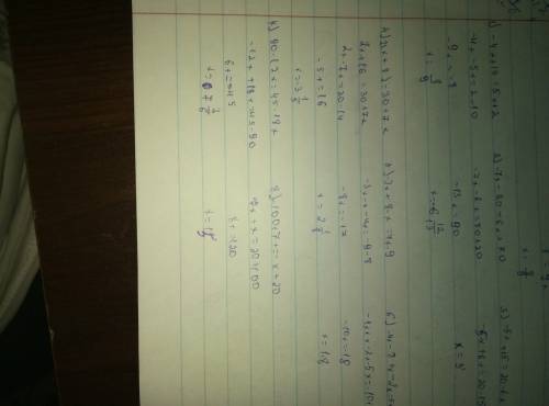 1) -4x+10=5x+2 2) -7x-20=6x+70 3) -5x+15=20-6x 4) 2(x+8)=30+7x 5) -3x+8-x=4x-9 6) -4x-8+x-2x=5x-10 7