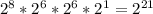 2^8*2^6*2^6*2^1=2^{21}