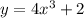 y = 4 {x}^{3} + 2