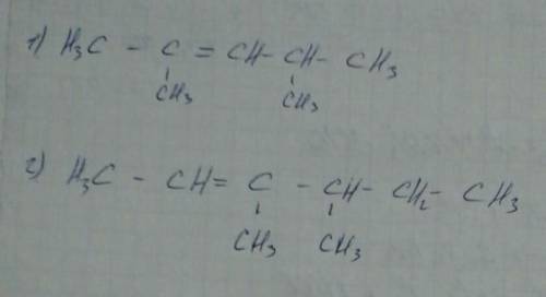 Написати формули сполук 2.4 диметил пент 2 ен 3.4 диметил гекс 2 ен