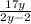 \frac{17y}{2y - 2}