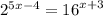 {2}^{5x - 4} = {16}^{x + 3}