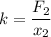 k = \dfrac{F_2}{x_2}