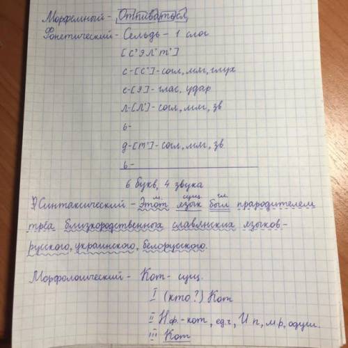 Что означает морфологический разбор фонетический разбор синтаксический разбор морфемный разбор напиш