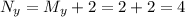 N_{y}=M_{y}+2=2+2=4