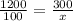 \frac{1200}{100} = \frac{300}{x}