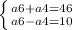 \left \{ {{a6+a4=46} \atop {a6-a4=10}} \right.