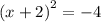 {(x +2)}^{2} = - 4