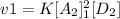 v1 = K[A_{2}]^2_{1}[D_{2}]