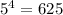 5^{4}=625