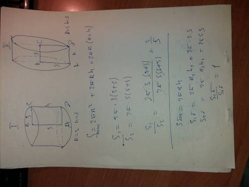 Не могу решить: один цилиндр получен вращением в пространстве прямоугольника abcd вокруг прямой ab,