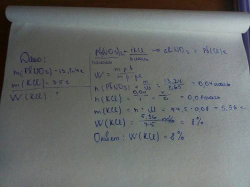 Обчисліть масову частку калій хлориду в розчині , якщо для взаємодії з таким розчину масою 75 г необ