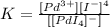 K = \frac{[Pd^{3+}][I^{-}]^4}{[[PdI_{4}]^{-}]}