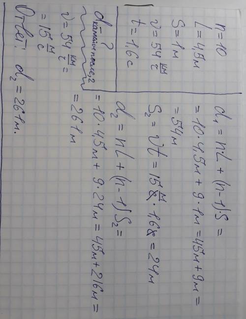 Перед светофором остановилась колонна из n = 10 одинаковых автомобилей, расположенных друг за другом