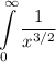 \displaystyle \int\limits^{\infty}_0\dfrac{1}{x^{3/2}}