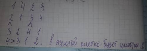 Заполните клетки 1,2,3,4 , учитывая знаки неравенства так, чтобы в каждой строке и в каждом столбце