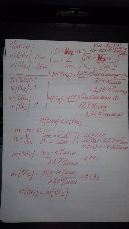 Єдва гази, взятих за нормальних умов: 10 л метану (сн4), та 20 л хлору (сі2). в якому з них міститьс