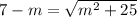 7 - m = \sqrt{m^2+25}\\