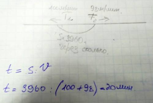 Два тигра побежали одновременно в противоположных направления.скорость одного тигра 100 м\мин а друг