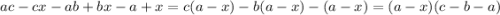 ac-cx-ab+bx-a+x=c(a-x)-b(a-x)-(a-x)=(a-x)(c-b-a)