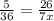 \frac{5}{36} = \frac{26}{7x}