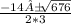 \frac{-14±\sqrt[]{676}}{2*3}