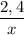 \dfrac{2,4}{x}