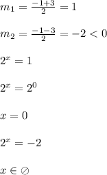 m_{1}=\frac{-1+3}{2}=1\\\\m_{2}=\frac{-1-3}{2}=-2