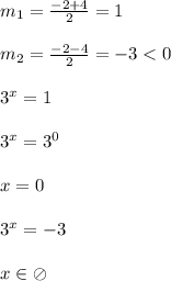 m_{1} =\frac{-2+4}{2}=1\\\\m_{2}=\frac{-2-4}{2}=-3