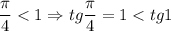 $\frac{\pi}{4}