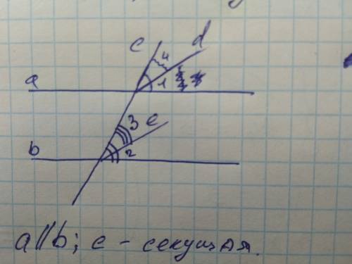 Две паралейные прямые пересечены секущей, докажите что биссикрисы соответственных углов параллейны.