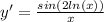 y'= \frac{sin(2ln(x)) }{x}