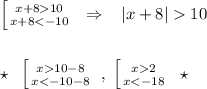 \left [ {{x+810} \atop {x+810\\\\\\\star \; \; \left [ {{x10-8} \atop {x2} \atop {x