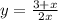 y=\frac{3+x}{2x}