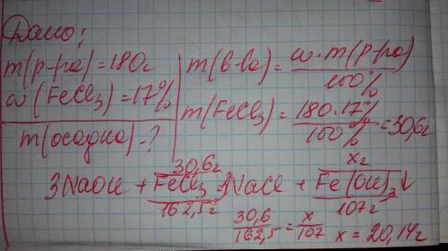 Вычислить массу осадка, который получится при добавлении раствора naoh к 180 г раствора, содержащего