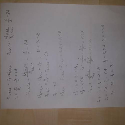 На последовательное и параллельное соединениеuab=12 b; r1=4 ом; r2=4 ом; r3=5 ом; r4=3 ом; r5=1,5 ом