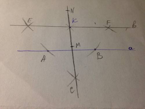Проведите прямую а и отметьте точку к, не лежащую на этой прямой. через точку к проведите прямую, па