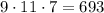 9 \cdot 11 \cdot 7=693