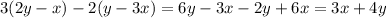 3(2y-x)-2(y-3x)=6y-3x-2y+6x=3x+4y