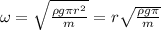 \omega = \sqrt{ \frac{\rho g \pi r^2}{m} } = r \sqrt{ \frac{\rho g \pi }{m} }