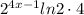 2^{4x-1}ln2 \cdot4