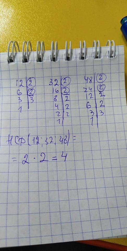 Знайди за нсд (12, 32, 48) это за 5 класс