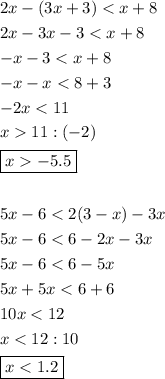 \[\begin{gathered}2x-(3x+3)