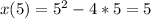 x(5)=5^{2}-4*5=5