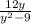 \frac{12y}{y { }^{2 } - 9}