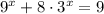 9^x+8 \cdot 3^x=9