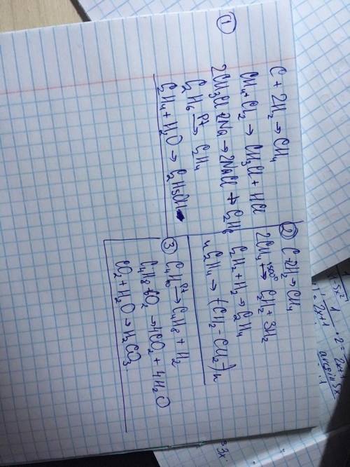 3. осуществить превращения: с → сh4 → ch3 ci → c2h6 → c2h4 → c2h5oh углерод→ метан→ацетилен→этилен→