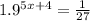 1. 9^{5x+4} = \frac{1}{27}