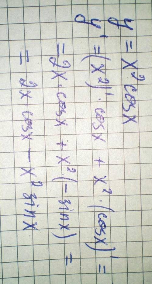 Найдите производную функции y=x²cosx​